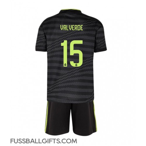 Real Madrid Federico Valverde #15 Fußballbekleidung 3rd trikot Kinder 2022-23 Kurzarm (+ kurze hosen)